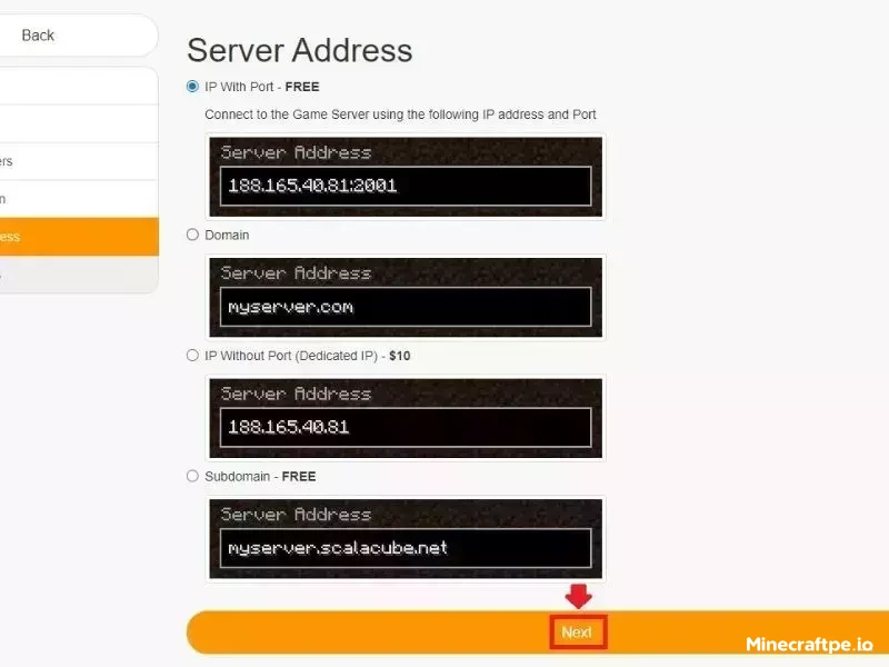 Hệ thống của ScalaCube sẽ tự động cài đặt server cho bạn