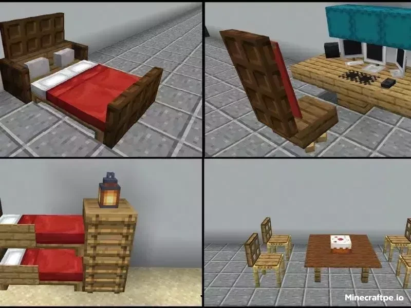 Lắp đặt cửa ra vào và các chi tiết trang trí trong nhà Minecraft