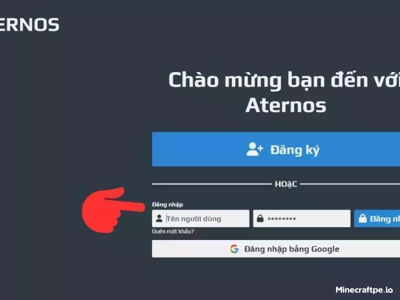 Truy cập vào trang web Aternos để tạo server Minecraft