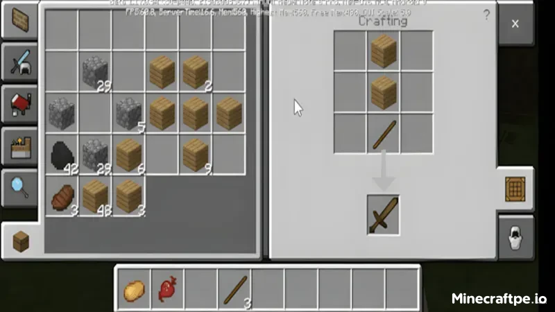 Cách làm kiếm gỗ trong Minecraft