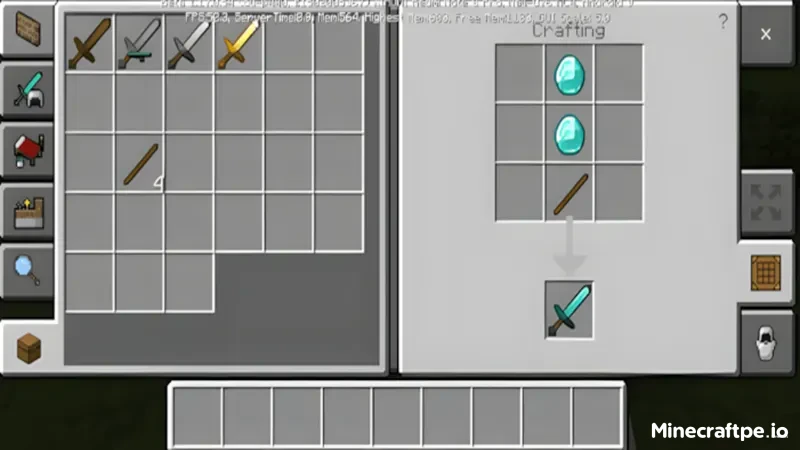 Cách làm kiếm kim cương trong Minecraft