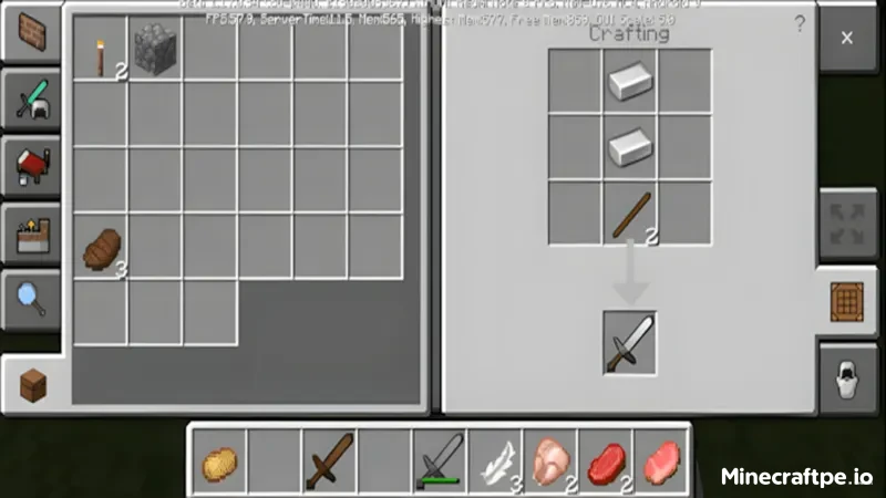 Cách làm kiếm sắt trong Minecraft