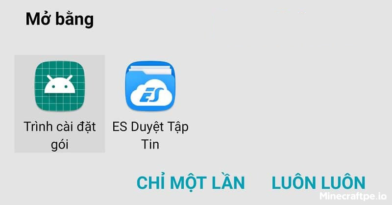Nhấn vào Trình Cài Đặt Gói