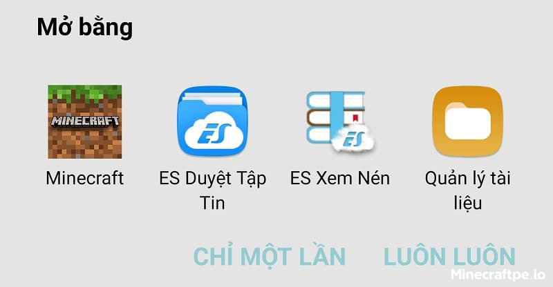 Nhấn vào Minecraft