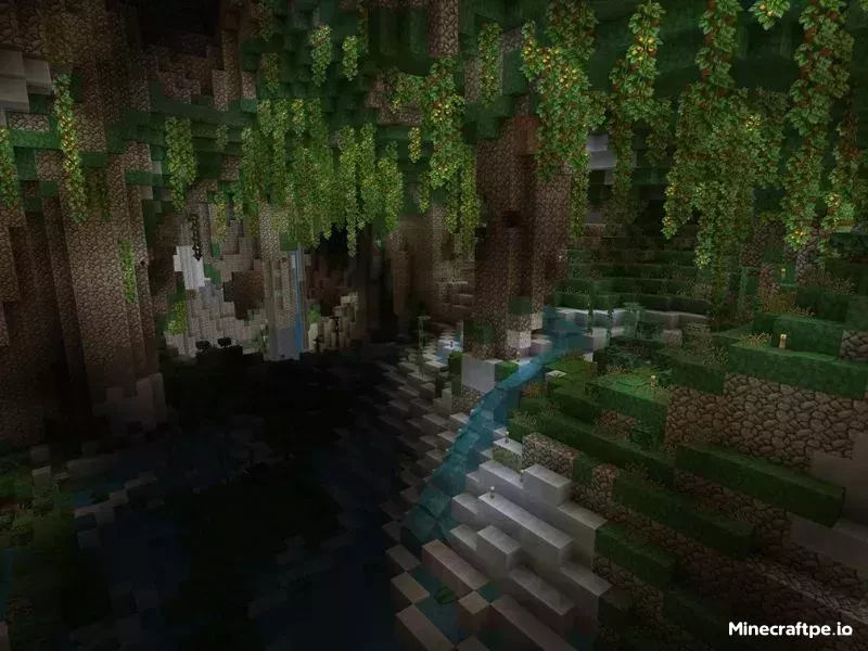 Lush Cave Fissure nằm trong top Seed Minecraft đẹp nhất