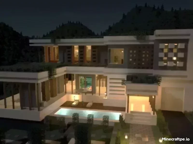 Mẫu Nhà Biệt Thự Sang Trọng Trong Minecraft