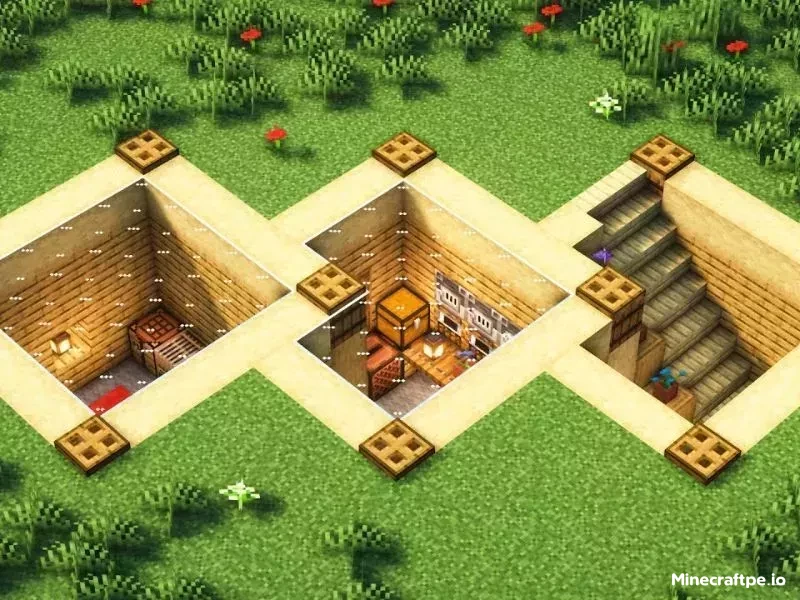 Mẫu Nhà Ngầm An Toàn Trong Minecraft 