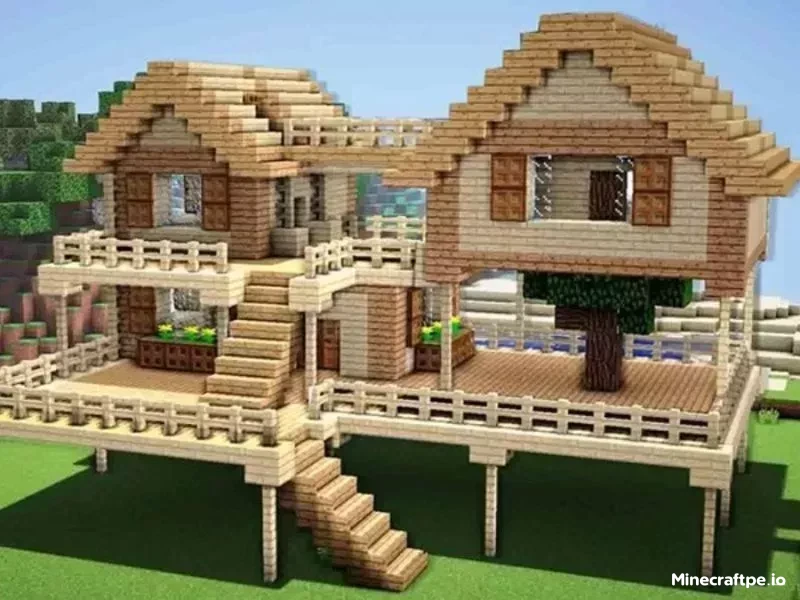 Mẫu Nhà Sàn Gỗ Trong Minecraft