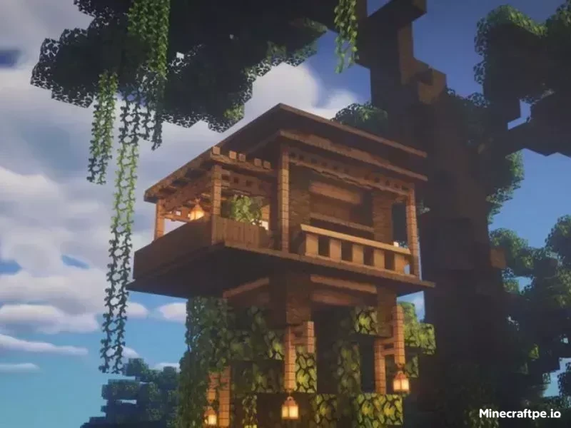 Mẫu Nhà Trên Cây Minecraft Trong Rừng