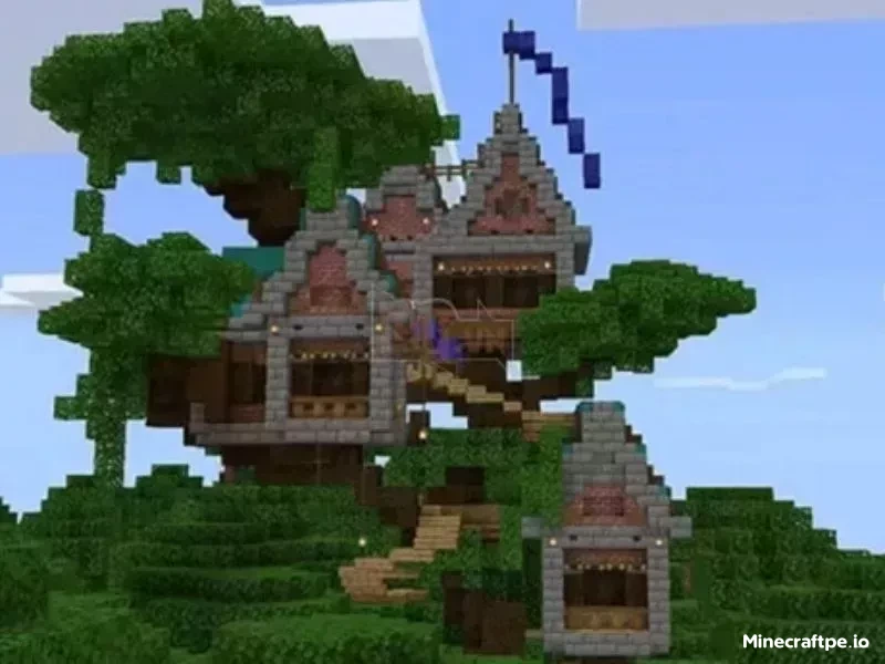 Mẫu Nhà Trên Cây Trong Minecraft Sống Động
