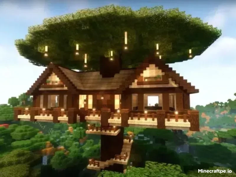 Mẫu Nhà Trên Cây Trong Minecraft